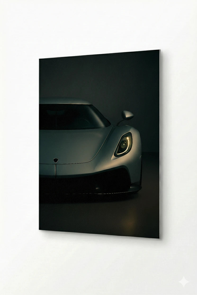 Sleek Jesko art on Aluminum Metal Print for Supercar fan decor