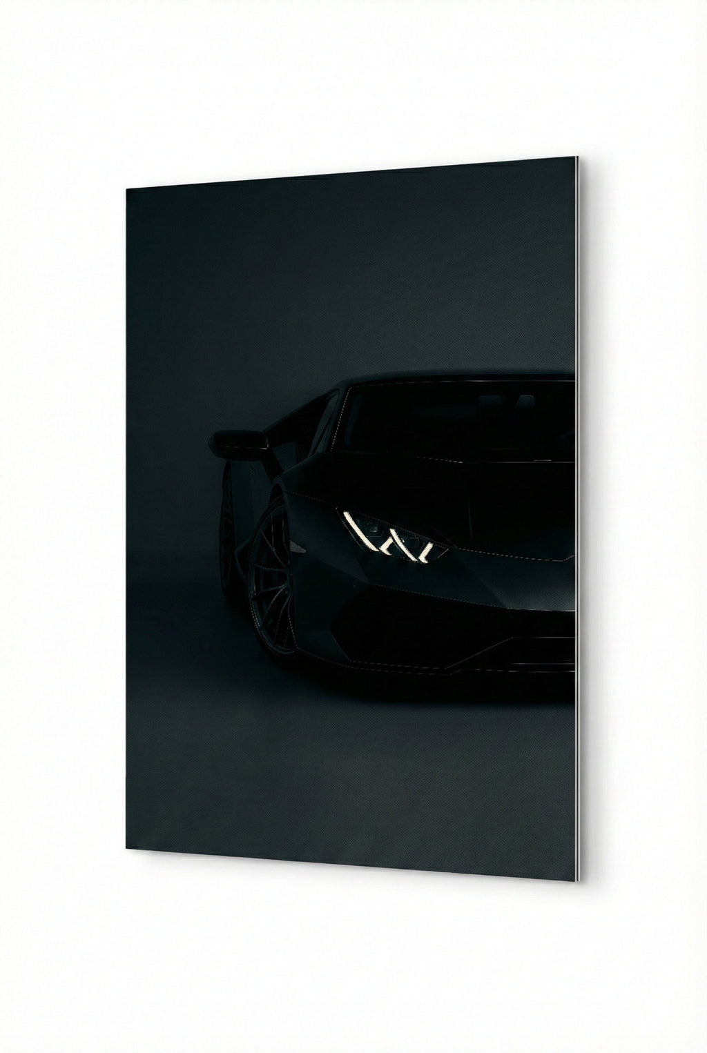 Black Supercar on Aluminum Print for man cave boys room