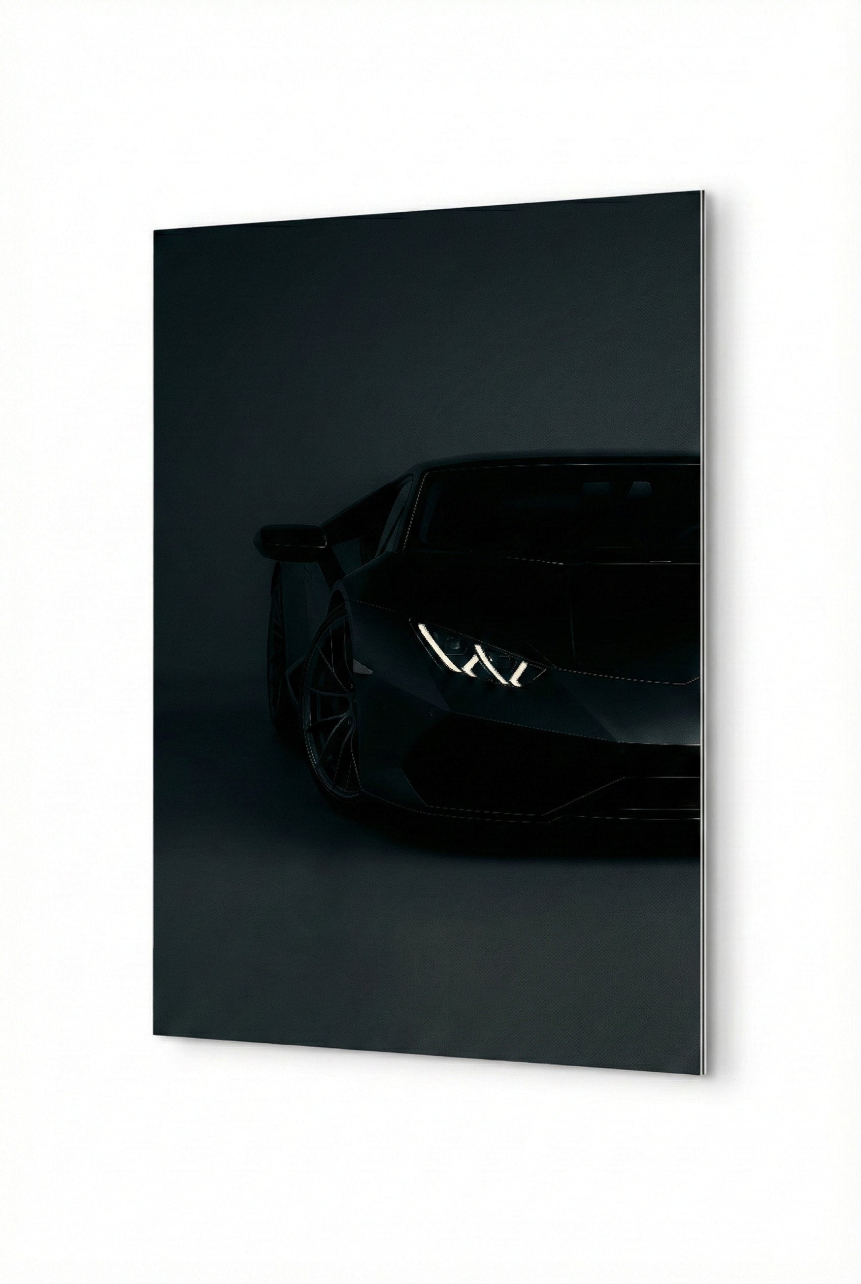 Black Supercar on Aluminum Print for man cave boys room