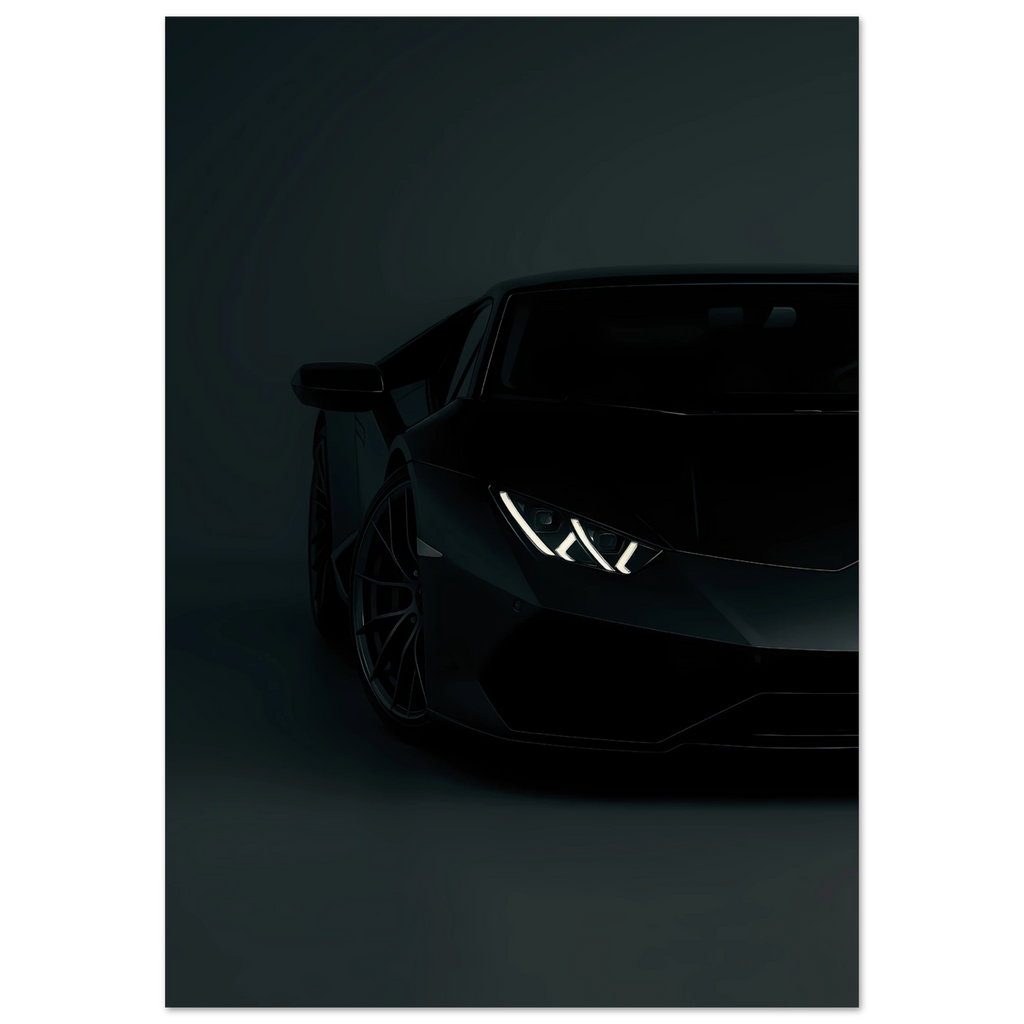 stealth black super car semi glossy poster for man cave boys room decor