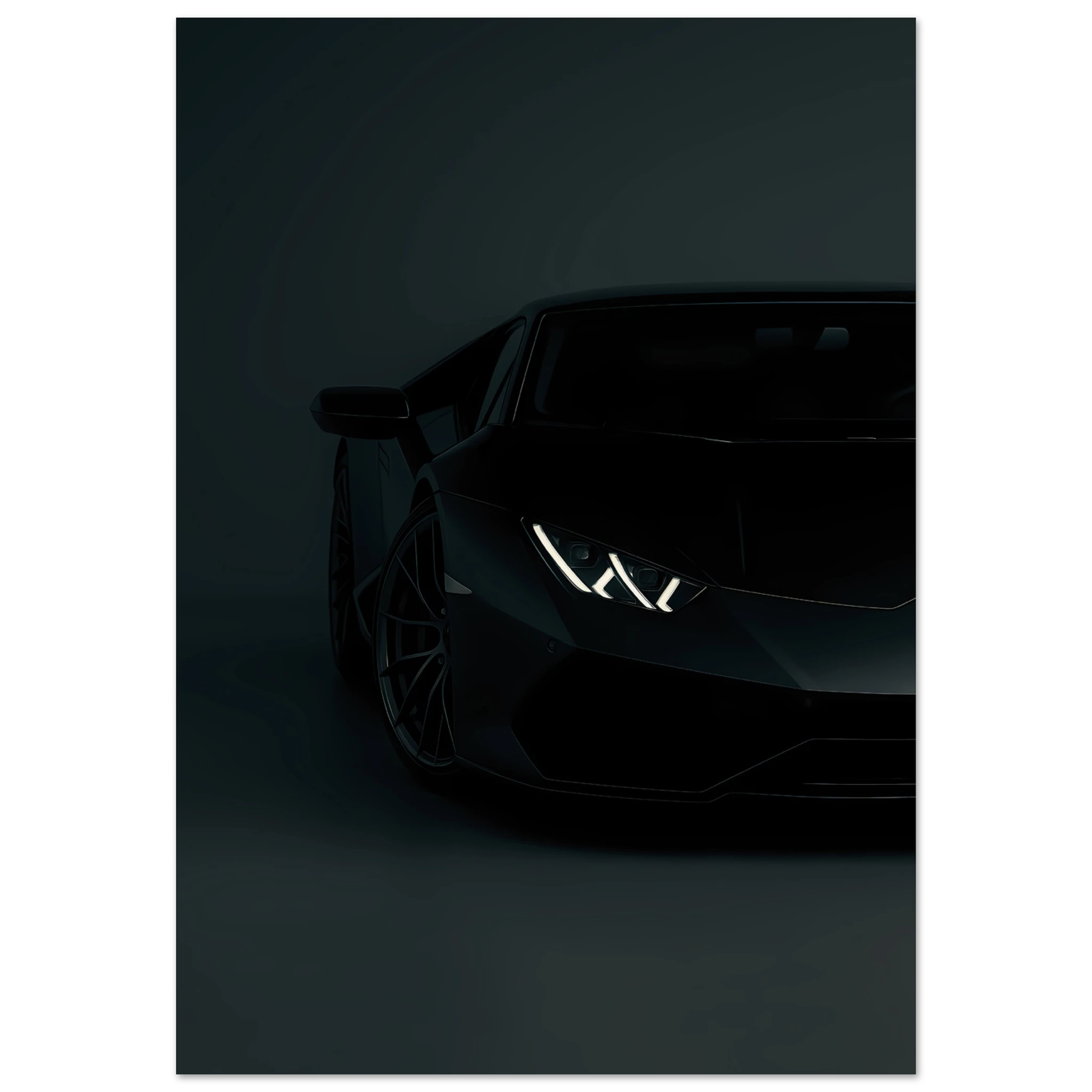 stealth black super car semi glossy poster for man cave boys room decor