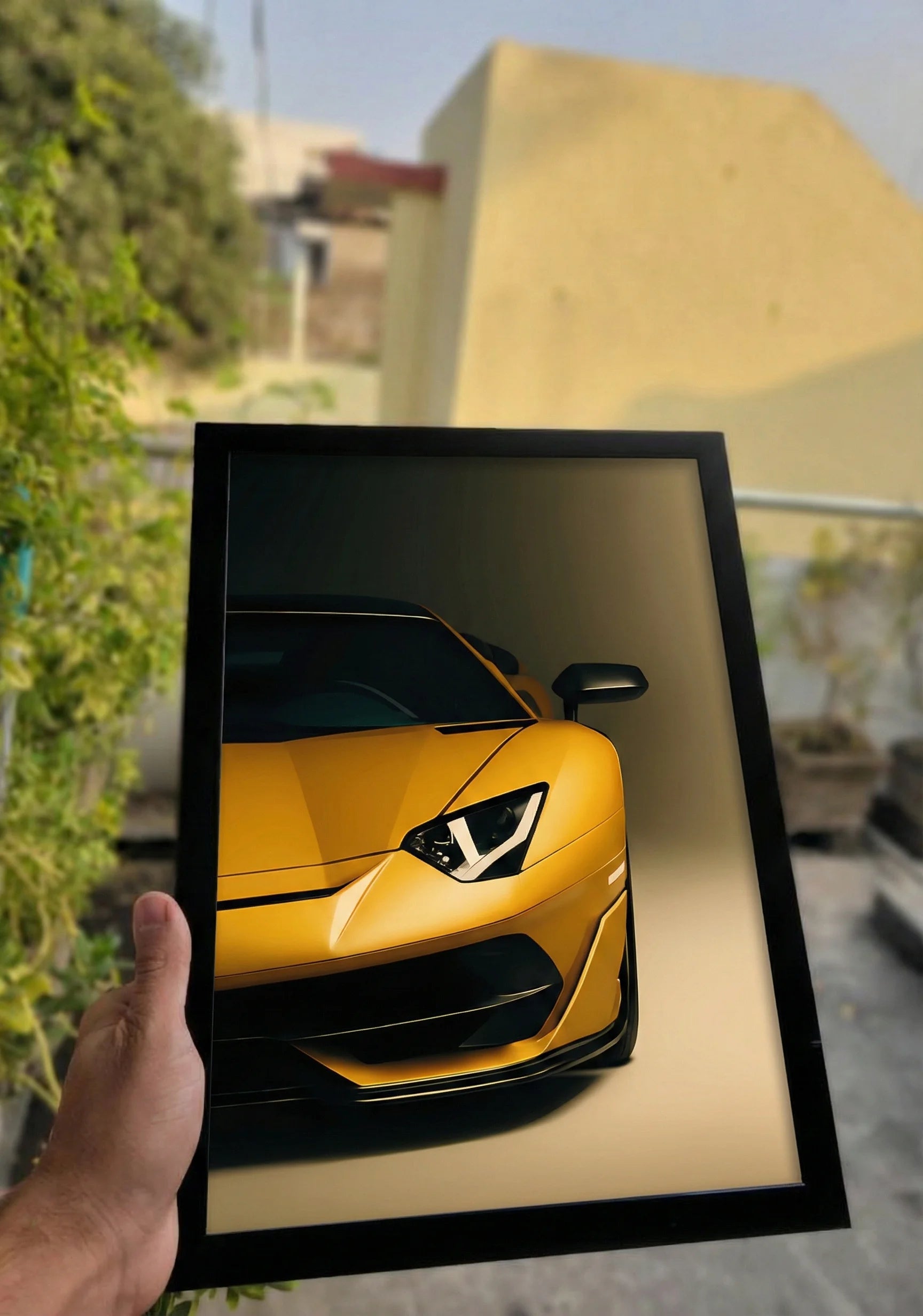 Supercar Framed Wall Print | Handheld wall art for garage decor or boys room