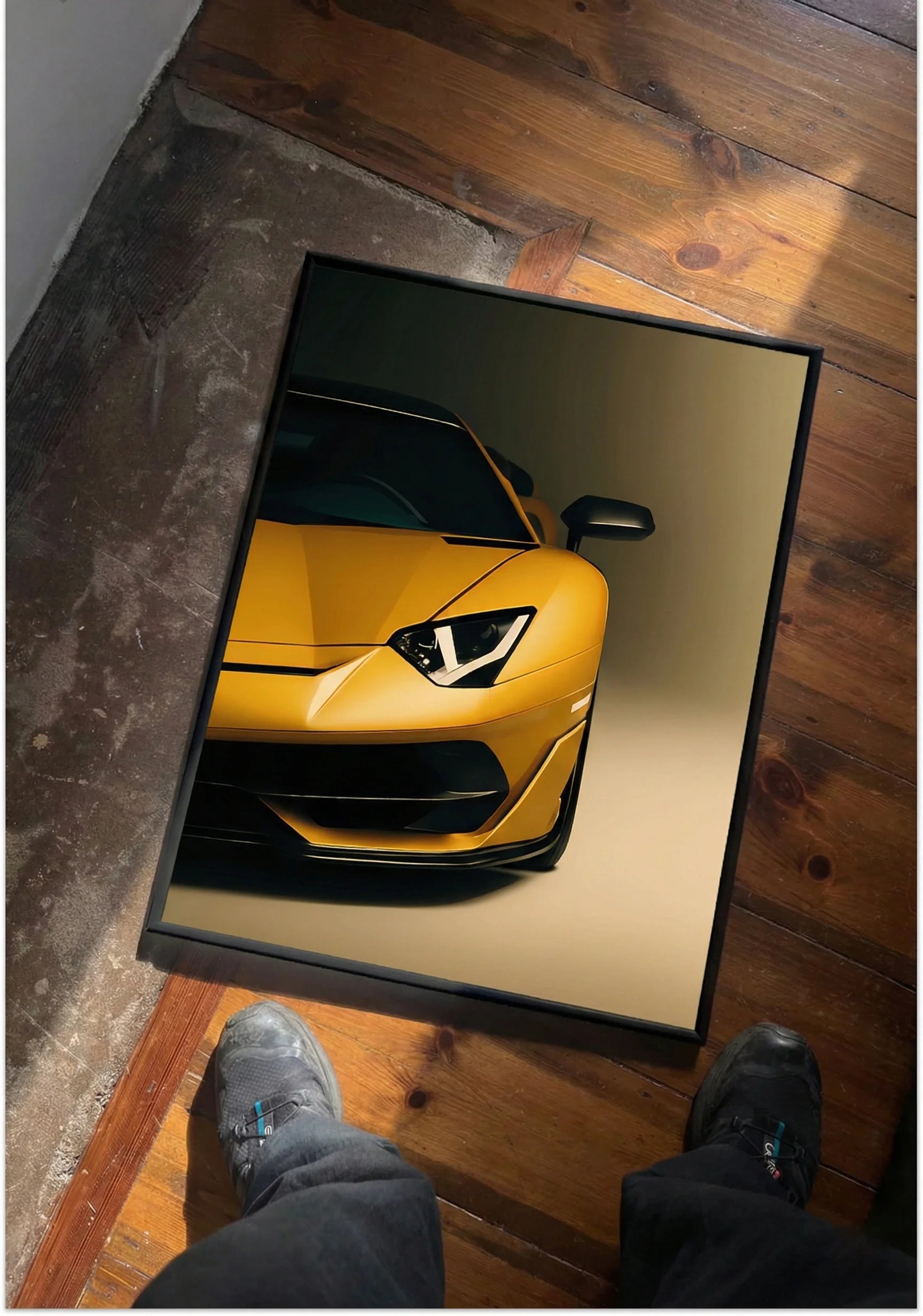 Supercar Frame Wall Art on floor | Luxury Wall Print for decor boys room man cave