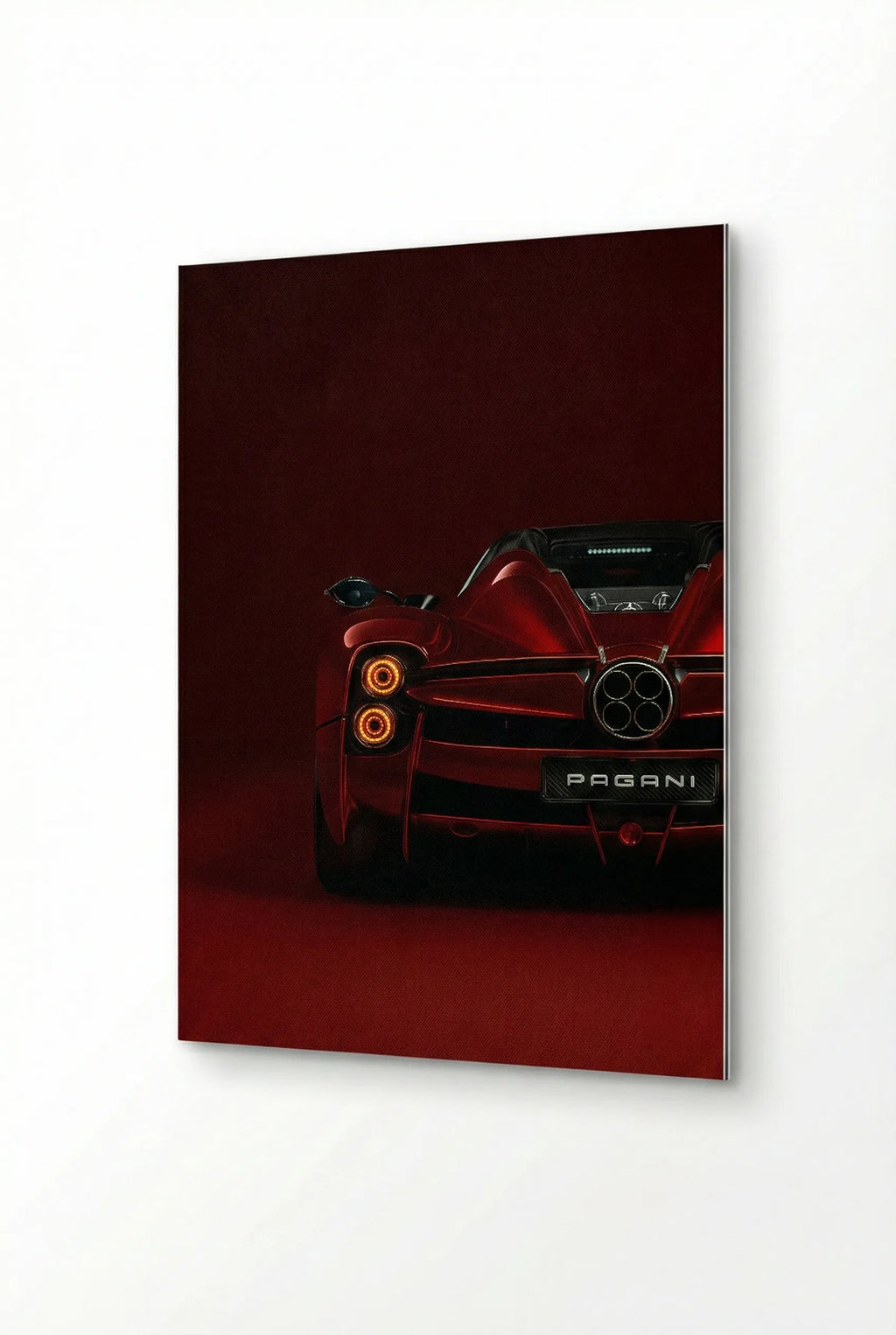 Red Supercar Aluminum Metal Print | Modern Luxury decor