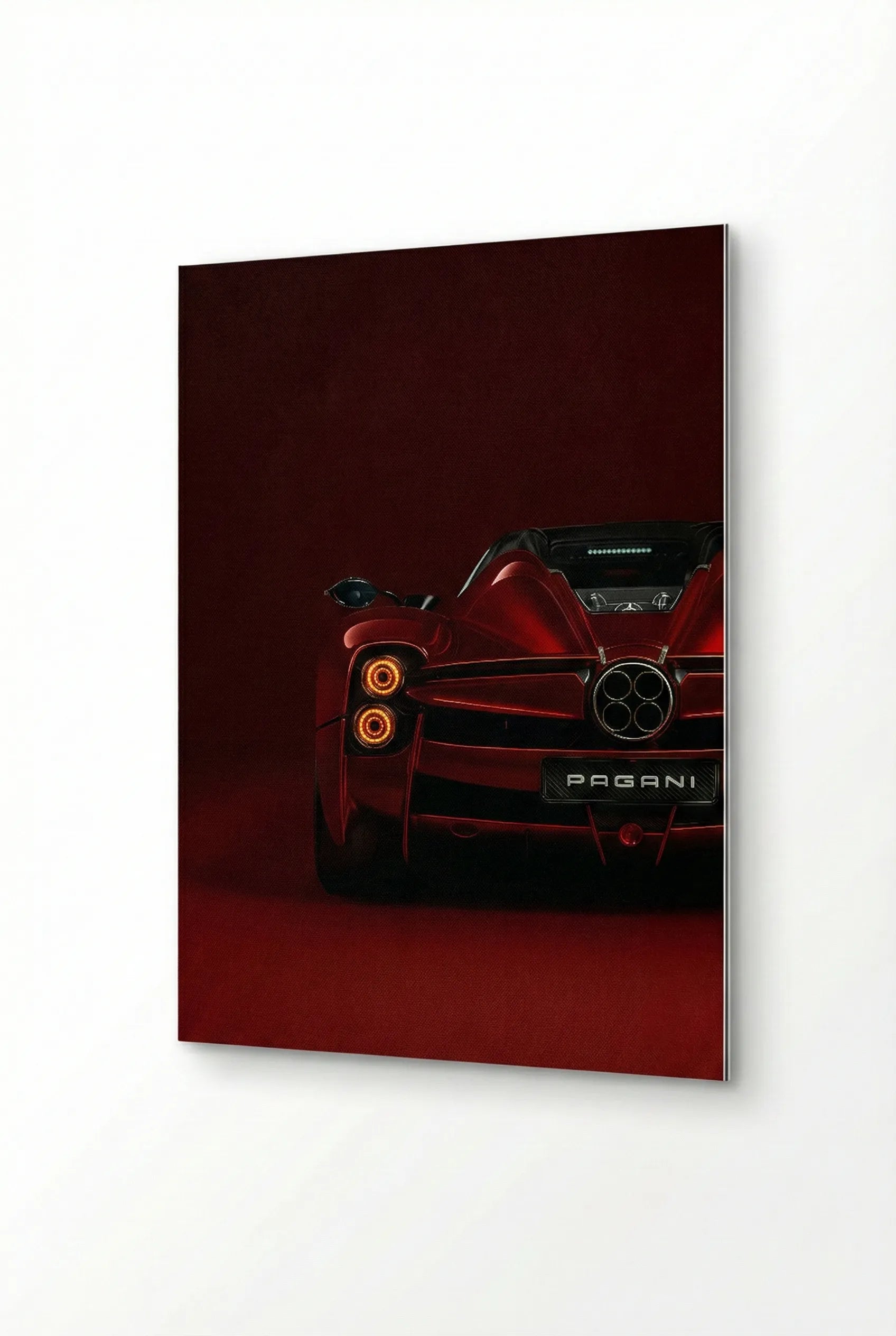 Red Supercar Aluminum Metal Print | Modern Luxury decor