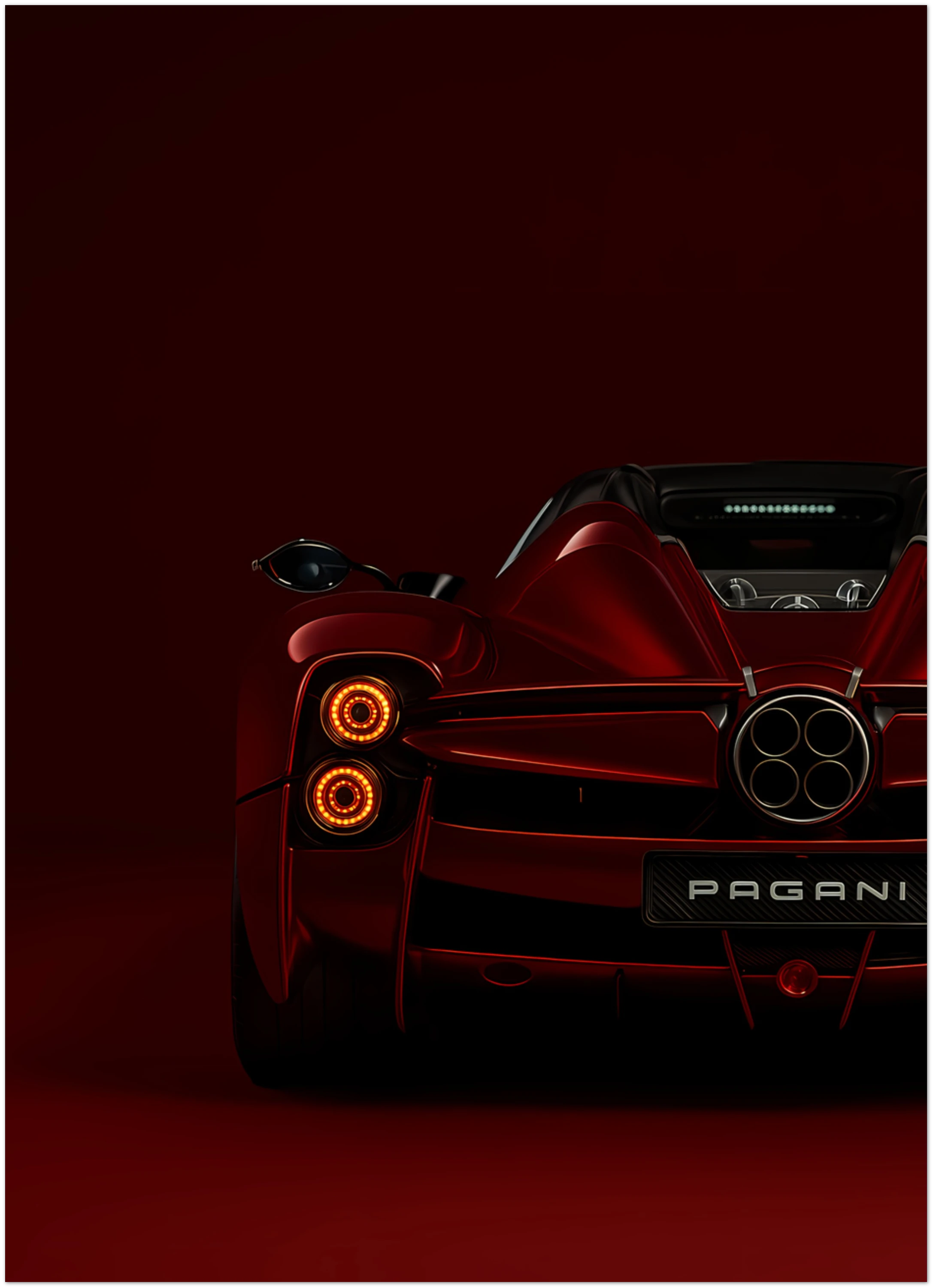 Red Supercar Wall Art | Poster for man cave boys room decor